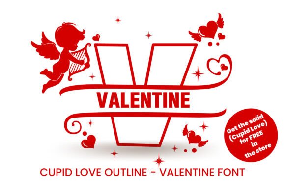 Cupid Love Outline Font for Business