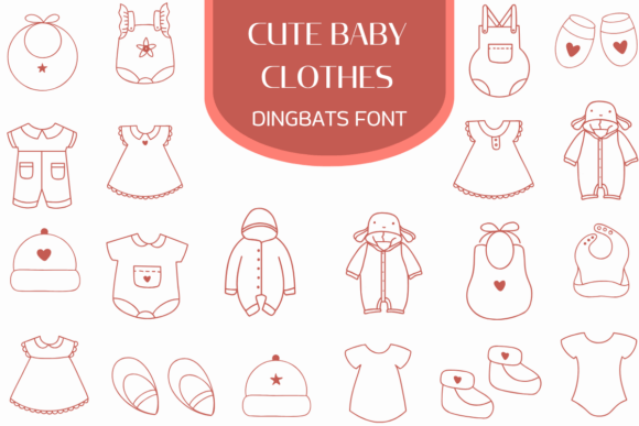 Cute Baby Clothes Font