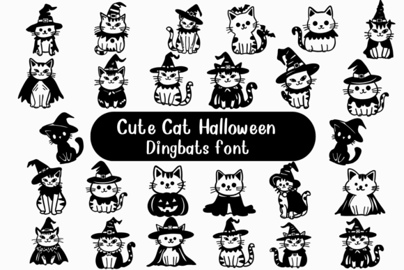 Cute Cat Halloween Font