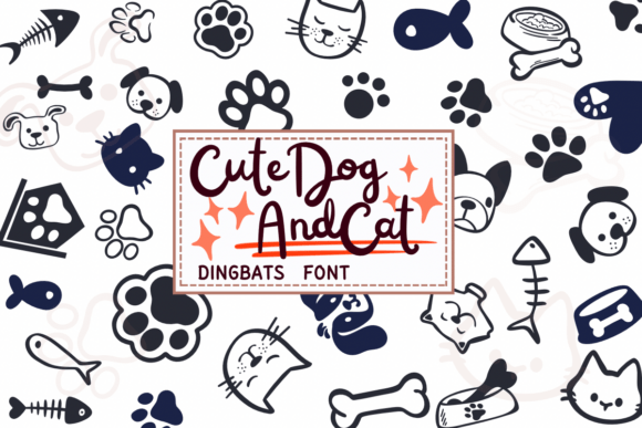 Cute Dog and Cat Font for Business