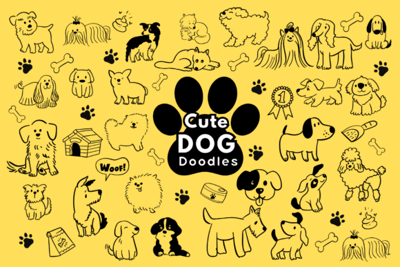 Cute Dog Doodles Font for Business