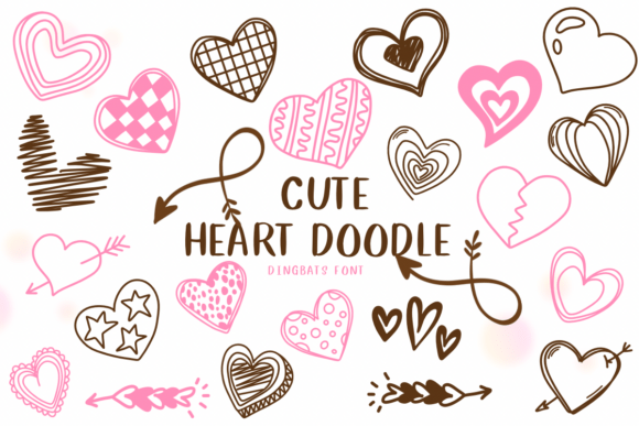Cute Heart Doodle Font for Business