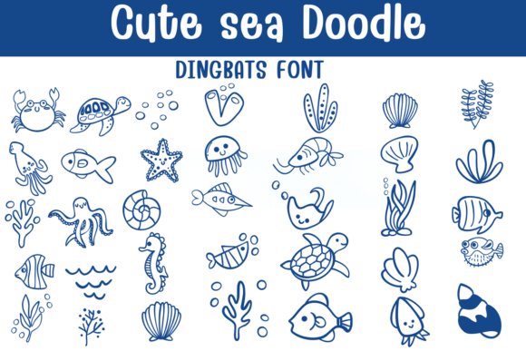 Cute Sea Doodle Font for Business