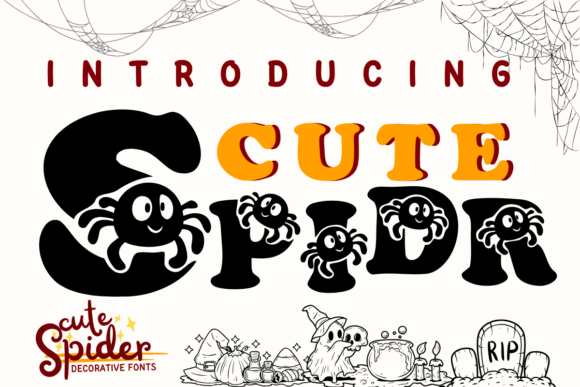 Cute Spider Font for Spooky Designs