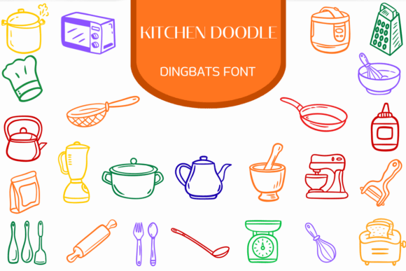 Kitchen Doodle: A Cute Dingbats Font for Creative Projects
