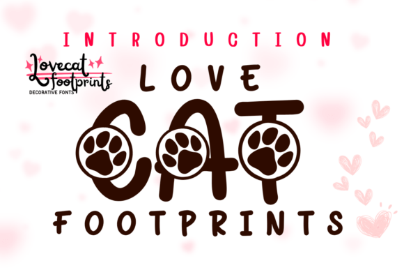 Love Cat Footprints Font