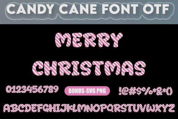 Pink Candy Cane Alphabet Font